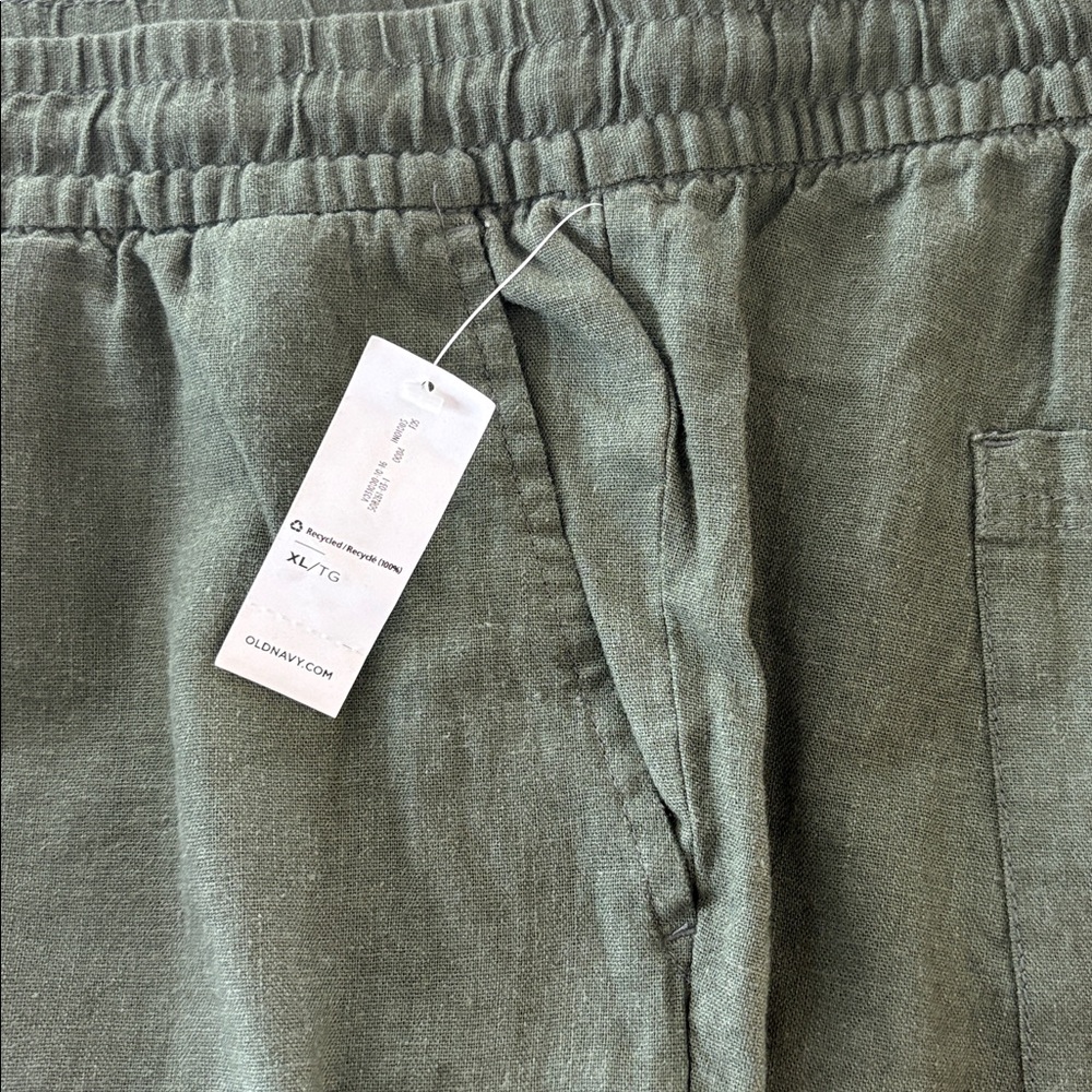 Old Navy linen-blend wide-leg pants in olive green NWT Size XL SP17 - Picture 6 of 11